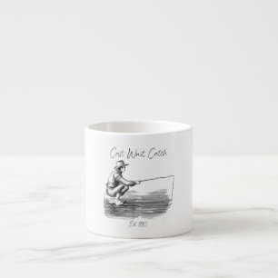 Xícara De Espresso Lançar. Esperar. Pescar