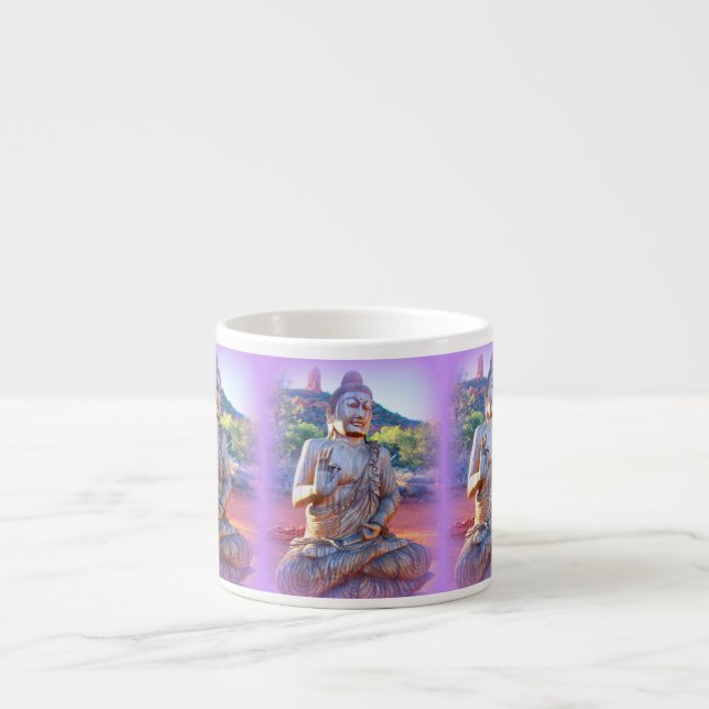 Xícara De Espresso lavanda aura buddhas (Frente)