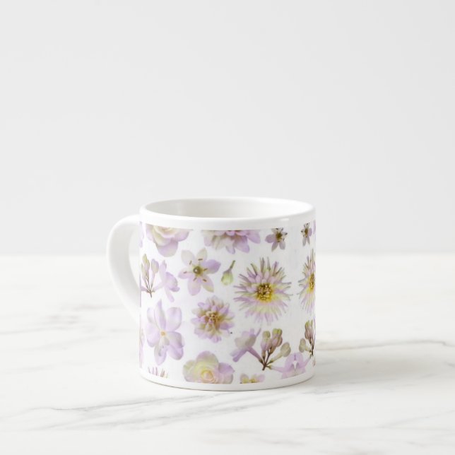 Xícara De Espresso Lavanda Floral Deco Espresso Mug (Frente Esquerda)