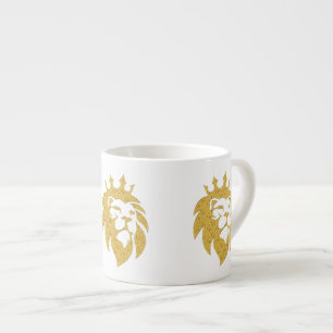 Xícara De Espresso Leão Com Coroa - Estilo Dourado 1