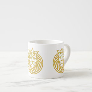 Xícara De Espresso Leão com Coroa - Estilo Dourado 4