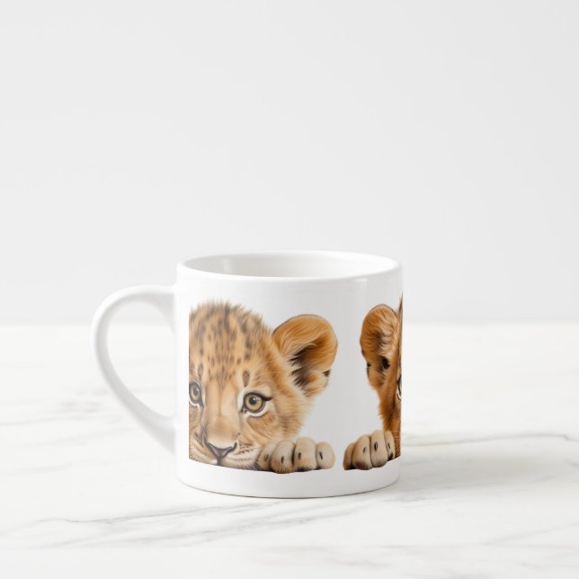 Xícara De Espresso Leopardo Espiando (Esquerda)