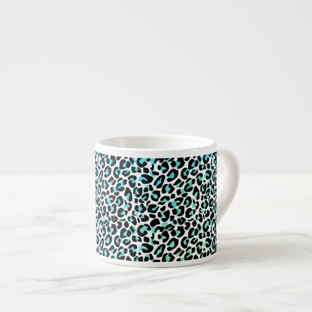 Xícara De Espresso Leopardo - Impressão Espresso Mug (Frente Esquerda)