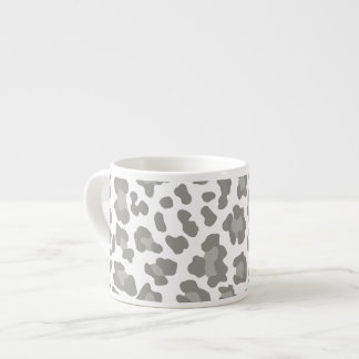 Xícara De Espresso Leopardo Imprime Branco e Cinzas