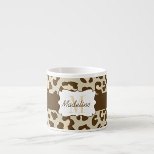 Xícara De Espresso Leopardo Imprime Castanho Tan Peach Espresso Mug