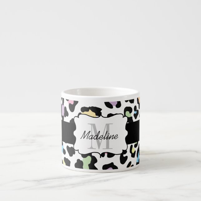 Xícara De Espresso Leopardo Imprime Várias Cores Espresso Mug (Frente)