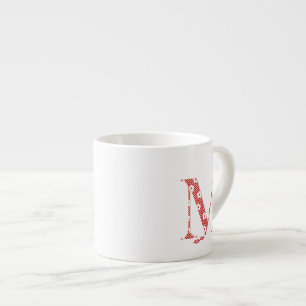 Xícara De Espresso Letra M (vermelha) do padrão da flor