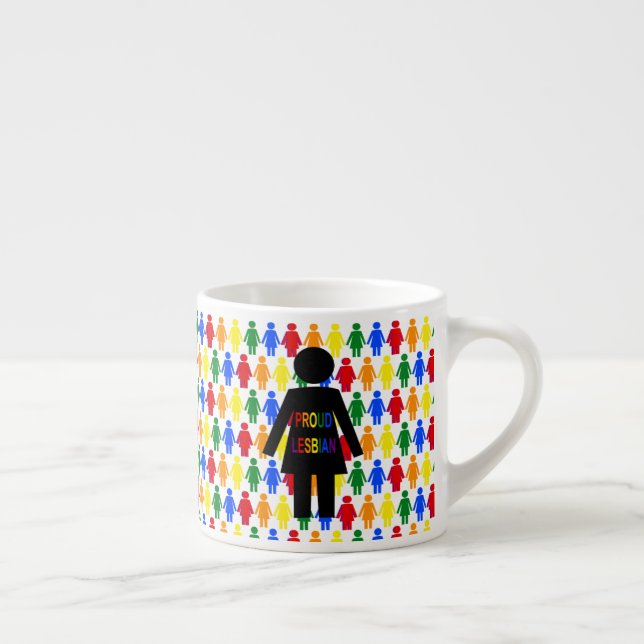 Xícara De Espresso LGBTQ Silhouette Lésbica e Damas Arco-Íris (Direita)