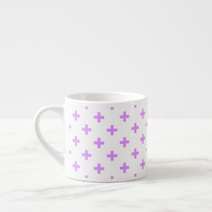 Xícara De Espresso Lilac polka cruza em branco
