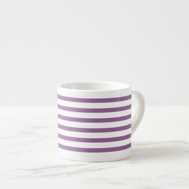 Xícara De Espresso lilac & white stripes (Frente Esquerda)