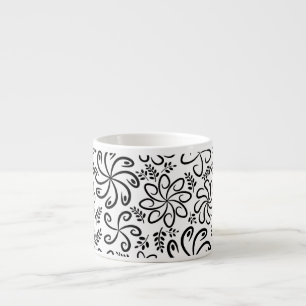 Xícara De Espresso Linda Espresso Mug, preto e branco