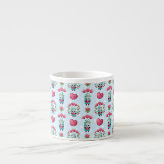 Xícara De Espresso Linda Floral Mason Jar Hearts Pattern