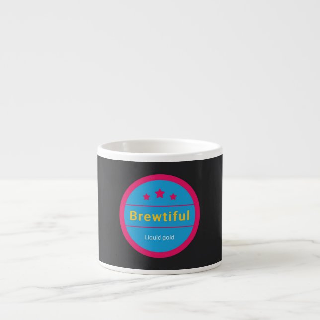 Xícara De Espresso Lindo, Ouro Líquido, Espresso Mug (Frente)