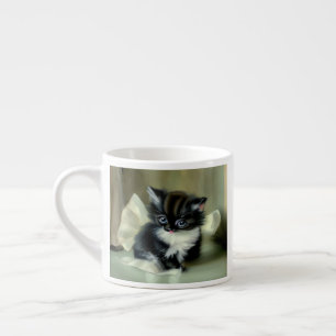Xícara De Espresso Língua Vintage de Cristóvão Preto e Branco