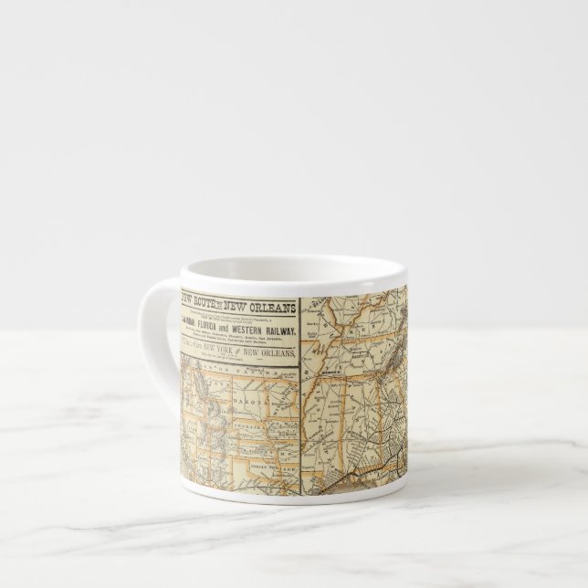 Xícara De Espresso Linha atlântica da costa do mapa (Frente Esquerda)