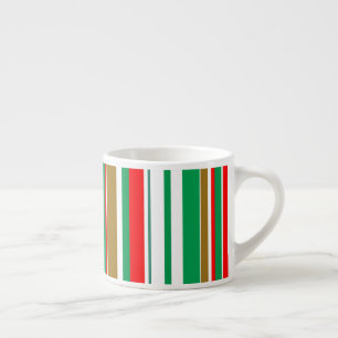 Xícara De Espresso Listras da Temporada de Férias de Natal Moderna