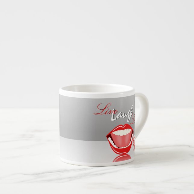Xícara De Espresso Live Laugh Big Mouth Cute Espresso Mug (Frente Esquerda)