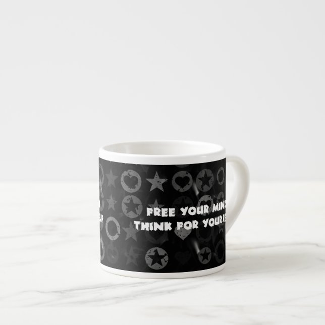 Xícara De Espresso Livre sua mente (Frente Esquerda)