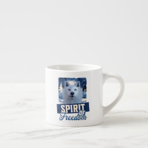 Xícara De Espresso Lobo Ártico Espírito de Liberdade Desenho de Vida