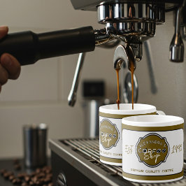 Xícara De Espresso Logotipo Personalizado de Cafeteria Profissional