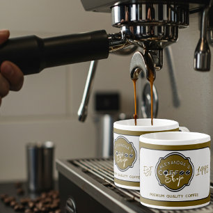 Xícara De Espresso Logotipo Personalizado de Cafeteria Profissional
