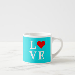 Xícara De Espresso LOVE, Love Motif, Heart, baseado em texto, tipogra