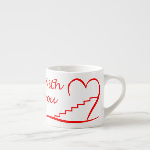 Xícara De Espresso Love You contigo, juntos acima as escadas