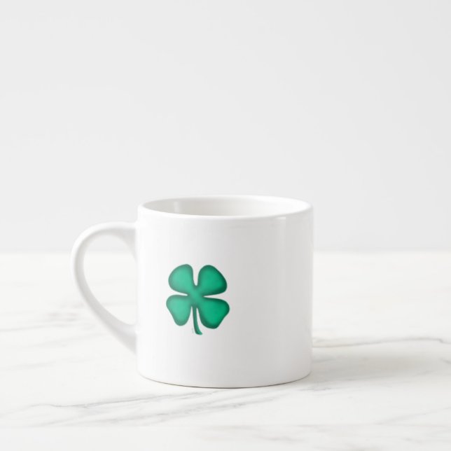 Xícara De Espresso Lucky 4 Leaf Irish Clover espresso mug (Esquerda)
