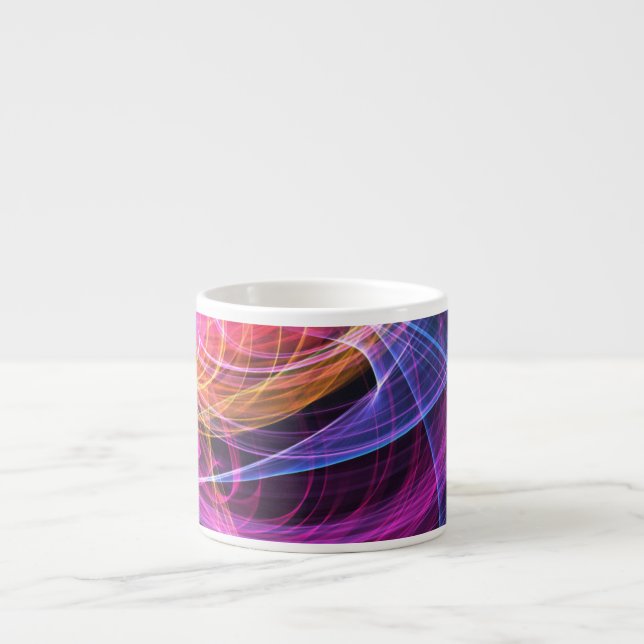 Xícara De Espresso Luzes de vórtice de arco-íris abstratas (Frente)