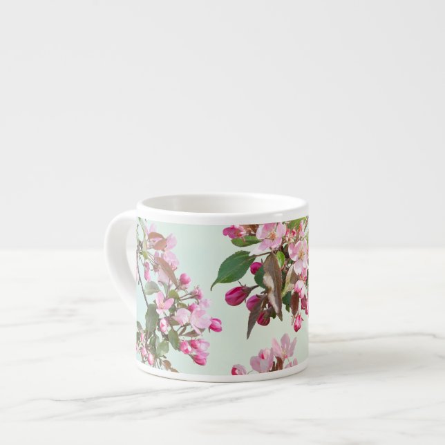 Xícara De Espresso Maçã floresce 2 (Frente Esquerda)