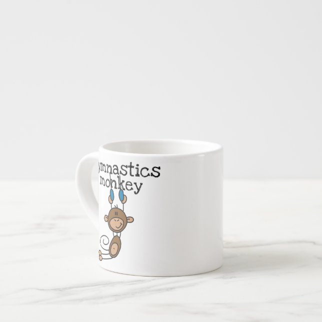 Xícara De Espresso Macaco de Ginástica (Frente Esquerda)