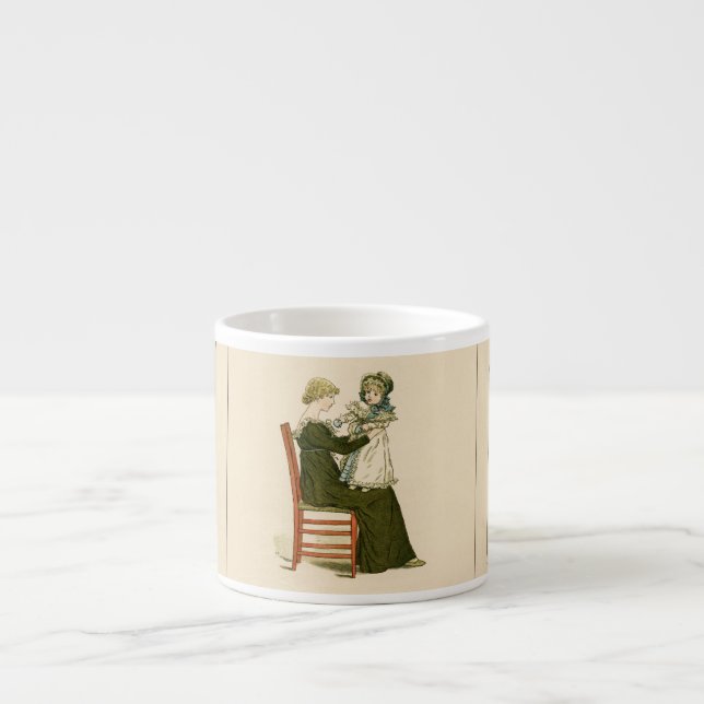 Xícara De Espresso Mãe e Bebê Vitoriano Greenaway (Frente)