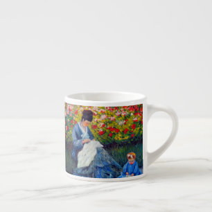 Xícara De Espresso Mãe e Criança Monet no Jardim