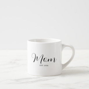 Xícara De Espresso Mãe Estabeleceu Roteiro e Ano Moderno Personalizad