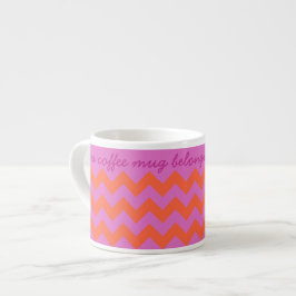 Xícara De Espresso Magenta Brilhante e Chevrons Laranja
