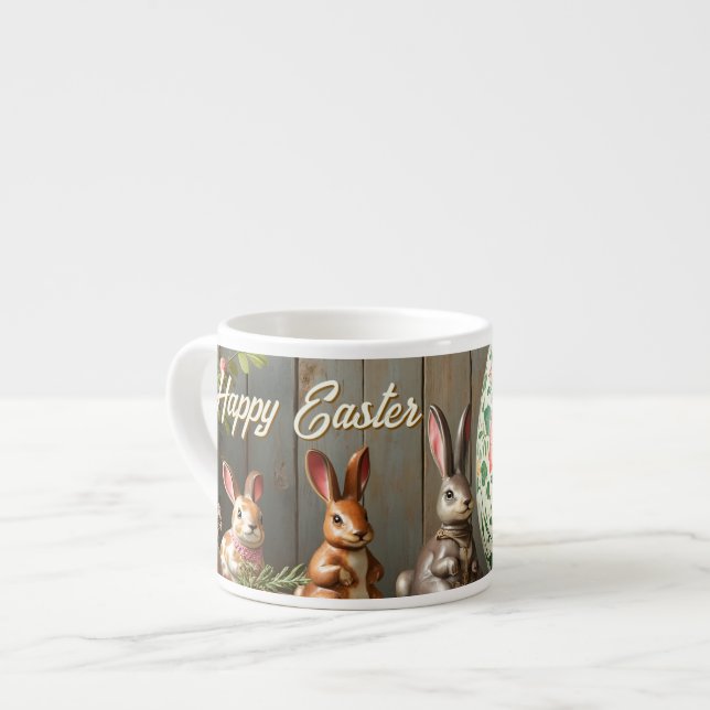 Xícara De Espresso Magia da Primavera com Flores e Felicidade de Coel (Frente Esquerda)