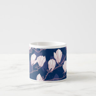 Xícara De Espresso Magnolia Elegance: Bloom Marinho