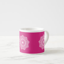 Mandala Branco em Fundo Rosa