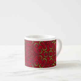Xícara De Espresso Mandala Geométrico Rosette Retro Hippie Mug