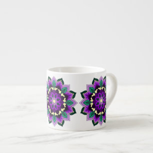 Xícara De Espresso Mandala Padrão 02 em roxo