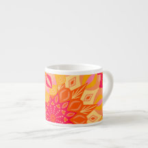 Mandala Sobreposta Laranja Rosa Amarelo