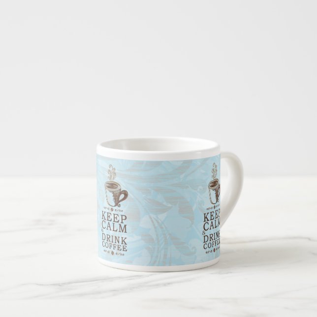 Xícara De Espresso Mantenha Calmo Beba Café (Frente Esquerda)