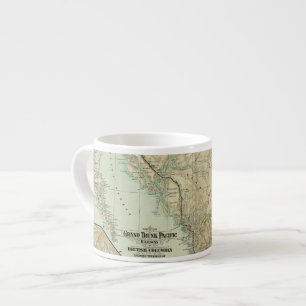 Xícara De Espresso Mapa da estrada de ferro grande do Pacífico do