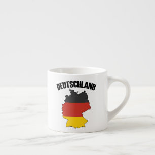 Xícara De Espresso Mapa de alemanhas - Bandeira Alemã - Viagem da Ale