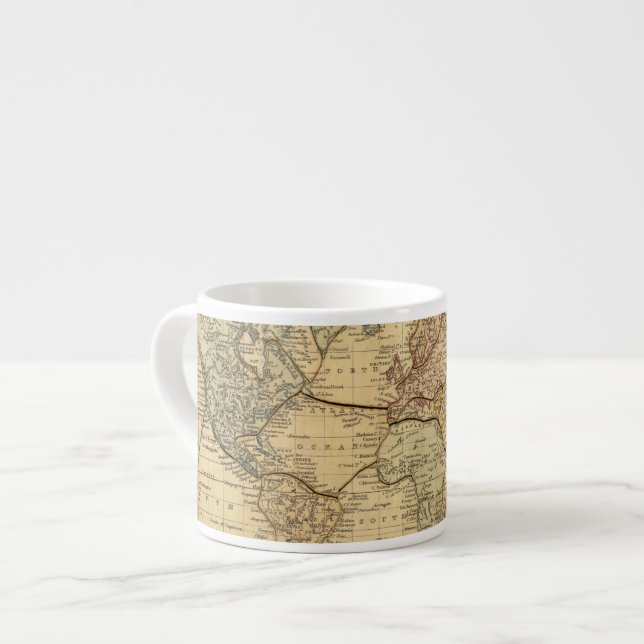 Xícara De Espresso Mapa do mundo na projeção de Mercators (Frente Esquerda)