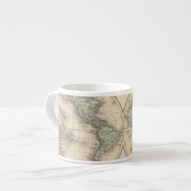 Xícara De Espresso Mapas do mundo (Frente Esquerda)