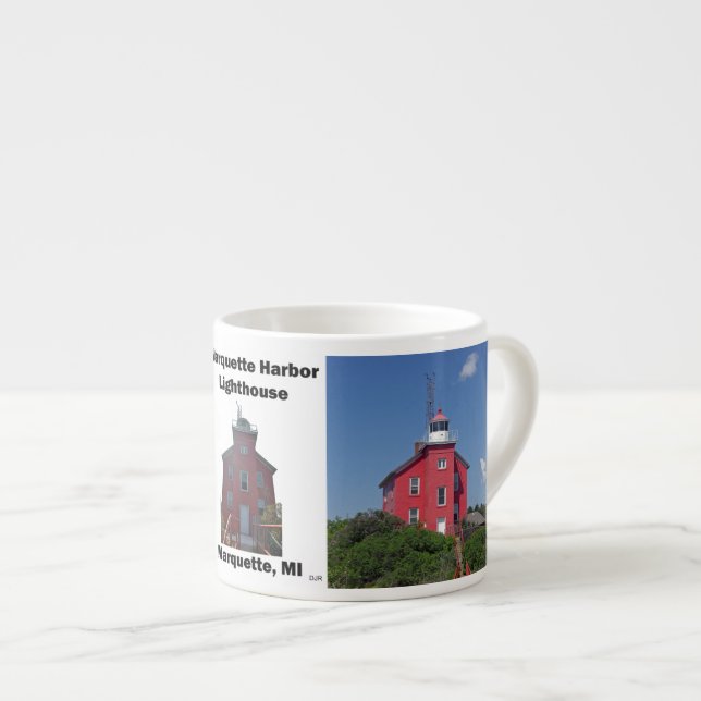 Xícara De Espresso Marquette Harbor Lighthouse espresso mug (Frente Esquerda)