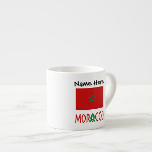 Xícara De Espresso Marrocos Bandeira Marroquina Personalizada 