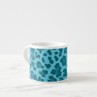 Xícara De Espresso Matizes impressos do Leopardo de Azul
