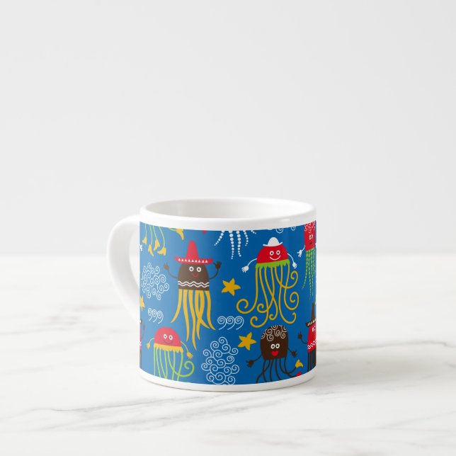 Xícara De Espresso medusa e polvo (Frente Esquerda)